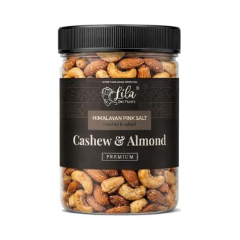 Flavoured Cashew Almond Mix 500 G x 2 (1 Kg) Himalayan Pink Salt Flavour Roasted Kaju Badam Crunchy Nuts | Healthy Namkeen Snack for Daily Munching Perfect for Gifting