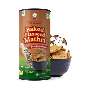 Baked Wheat Mathri (Flax Seed) 250g (Pack of 4) | No Maida | No Palm Oil | Crispy Crunchy Healthy Snack | 100% Wheat | Namkeen Mathi